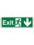 Sign - Exit Down Self Adhesive Vinyl 30 x 10cm White On Green