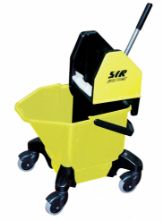 Mop Bucket 13Ltr (Yellow) Tc20 Press Wringer 3" Castors (Colour Coded)