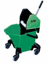 Mop Bucket 13Ltr (Green) Tc20 Press Wringer 3" Castors (Colour Coded)