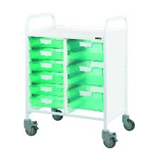 Trolley Clinical Vista 60 (Sunflower) 6 Single/3 Double Green Tray