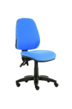 Chair Solitaire High Back No Arms Black Base Inter-Vene Anti-Bacterial Upholstery Sky Blue