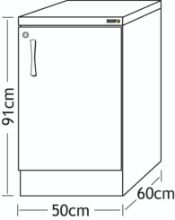 Cabinet Base Unit Beech 50cm With Grey Worktop