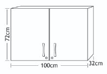 Cabinet Wall 100cm Beech