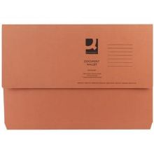 Document Wallet (Q-Connect) Foolscap 285gsm Orange x 50