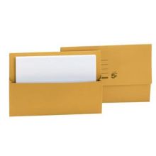 Document Wallet (Q-Connect) Foolscap 285gsm Yellow x 50
