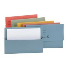 Document Wallet (Q-Connect) Foolscap 285gsm Assorted x 50