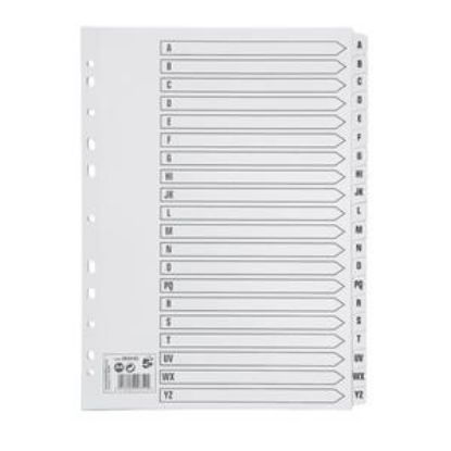 Divider Subject (Q-Connect) A4 White Reinforced Board Clear Tabbed Multi-Punched A-Z x 1