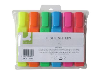 Highlighter Pen (Q-Connect) Assorted Wallet Of 6