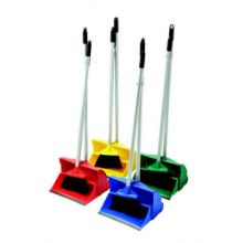 Dust Pan & Brush Set (Long Handle) Green (Colour Coded)