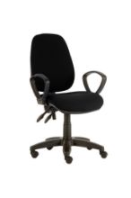 Chair Solitaire High Back Consultation With Arms Black Base Anti-Bacterial Vinyl Upholstery Beige