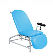 Chair Phlebotomy Fixed Height Reclining With Arm And Adjustable Feet Cool Blue