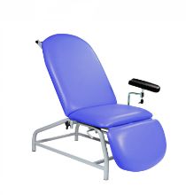 Chair Phlebotomy Fixed Height Reclining With Arm And Adjustable Feet Mid Blue