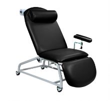 Chair Phlebotomy Fixed Height Reclining With Four Locking Casters And Arm Black