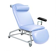 Chair Phlebotomy Fixed Height Reclining With Four Locking Casters And Arm Cool Blue