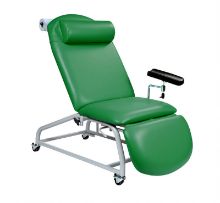 Chair Phlebotomy Fixed Height Reclining With Four Locking Casters And Arm Green