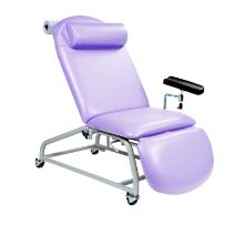 Chair Phlebotomy Fixed Height Reclining With Four Locking Casters And Arm Lilac