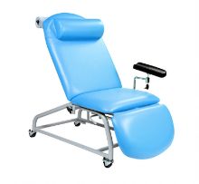 Chair Phlebotomy Fixed Height Reclining With Four Locking Casters And Arm Sky Blue