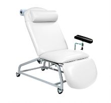 Chair Phlebotomy Fixed Height Reclining With Four Locking Casters And Arm White