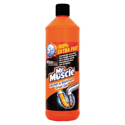 Drain Gel Kitchen And Bathroom Mr Muscle 1 Litre x 6