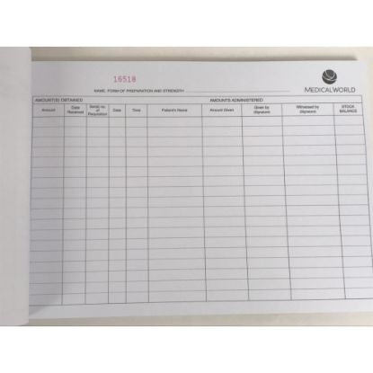 Controlled Drug Inventory Book