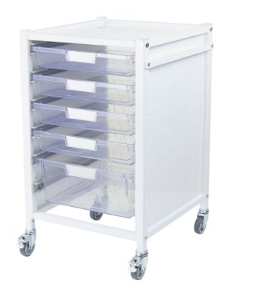Trolley Storage (Aspiration Life) Attend 500 With 4 Shallow And 1 Deep Trays