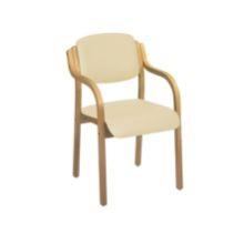 Chair Aurora Visitor With Arms Vinyl Anti-Bacterial Upholstery Beige