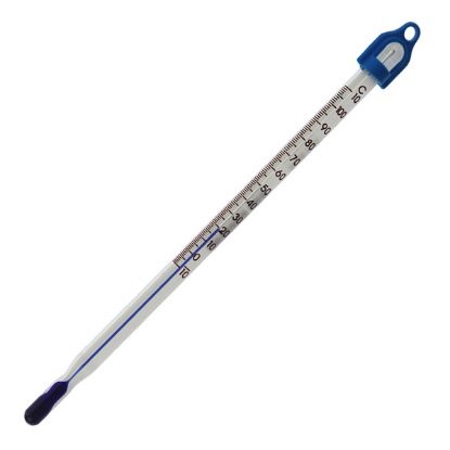 Thermometer (-10/110) C&F Glass Blue Spirit + Plastic Case