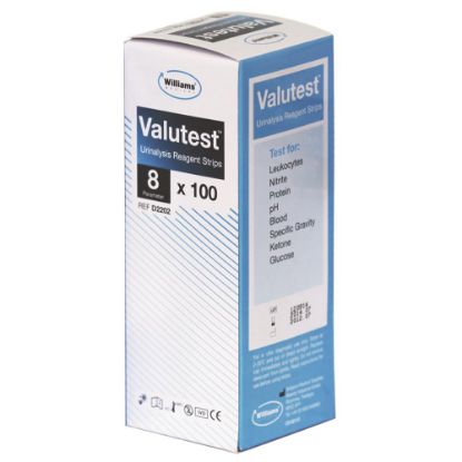 Test Strips (Valutest) 8 Parameter Urinalysis Reagent x 100