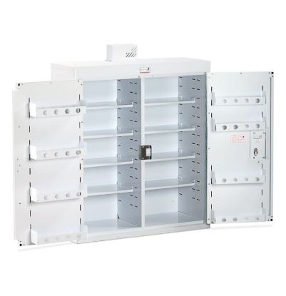 Cabinet Drug & Medicine 800 x 300 x 900mm - Light - Standard & Door Shelves - Independent Locking Doors