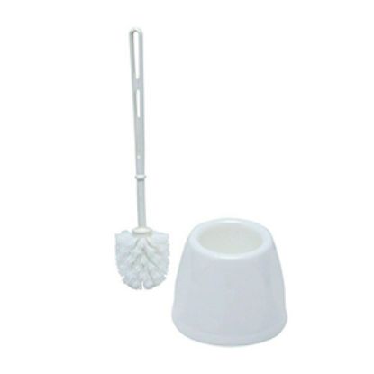 Toilet Brush & Holder White Plastic