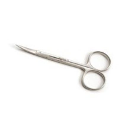 Scissors Iris Curved On Flat 4.5"/11.5cm (Disposable Sterile Stainless Steel Single Use) x 45