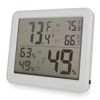 Thermometer And Hygrometer Min/Max Display Measures Humidity
