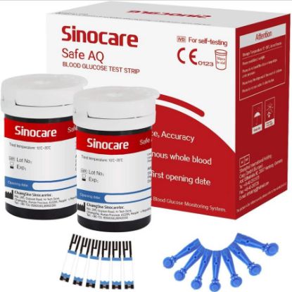 Test Strips Sinocare Blood Glucose And Lancets x 50