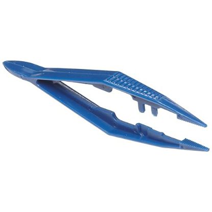 Forceps (Tweezers) Plastic Blue Non-Sterile Disposable x 1