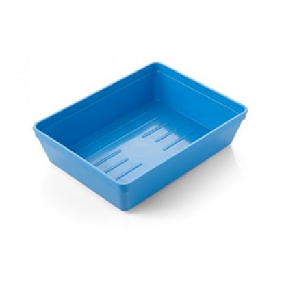 Polypropylene Blue Instrument Tray - Solid Ribbed Base x 1 - 2 Sizes Available