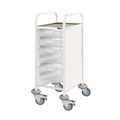 Trolley Clinical Vista 30 (Sunflower) 2 Single/2 Double Clear Trays