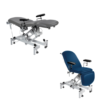 Phlebotomy Chair Electric Height Adjustment With Electric Back And Foot Section