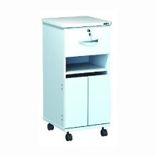 Axis Bedside Cabinet Locking With Castors White