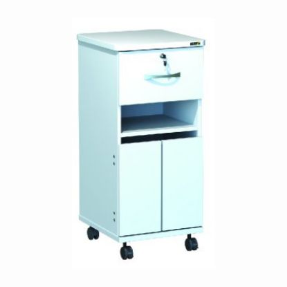 Axis Bedside Cabinet Locking With Castors White