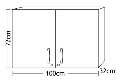 Sunflower Wall Cabinet 100cm - Various Colours And Finishes Available