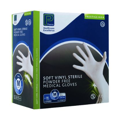 Vinyl Powder Free Sterile Gloves x 50 - Various Sizes Available