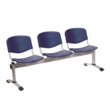 Chair Visitor Venus Modular 3 Seat Moulded Plastic Blue