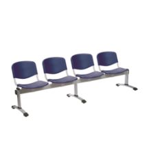 Chair Visitor Venus Modular 4 Seat Moulded Plastic Blue